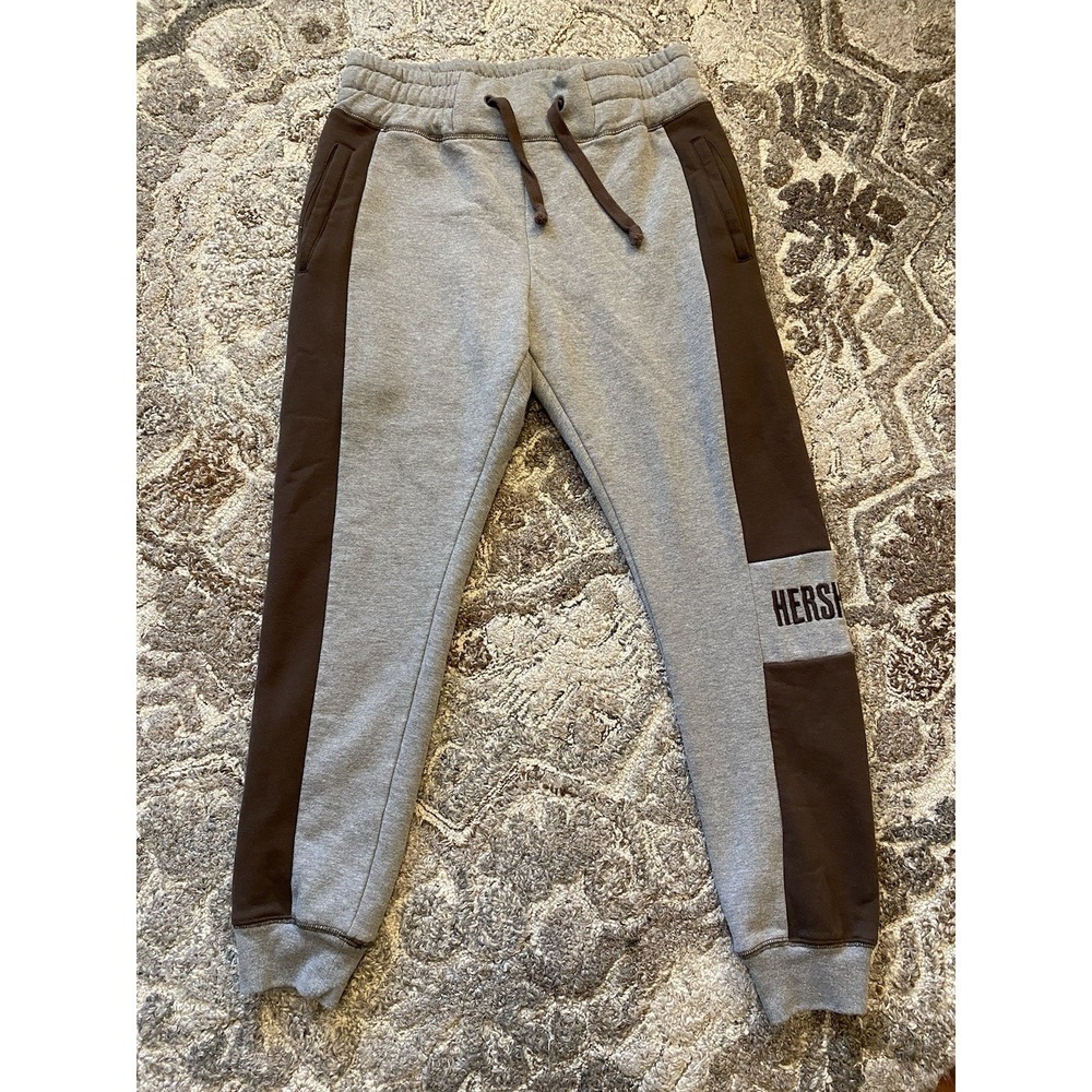 Women's HERSHEY'S CHOCOLATE Gray BROWN JOGGER SWEAT PANTS Medium NWOT
